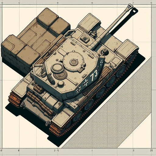 vertical 2d anime image style. german nazi ww2 battle tank. top down image.
Single Game Texture.  In-Game asset.  2d.  Blank background.  High contrast.  No shadows