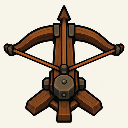 Giant crossbow.
In-Game asset.  2d.  High contrast.  No shadows. Topdown