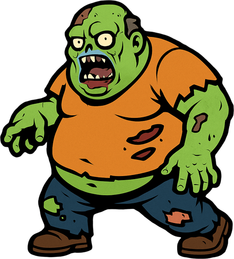 zombie fat.
In-Game asset.  2d.  High contrast.  No shadows