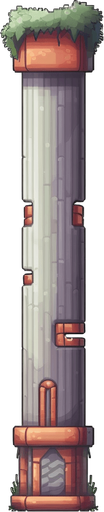 Single tall column
Game Texture. In-Game asset. 2d. Pixelart. White background. Blank background. Low detail. High contrast.