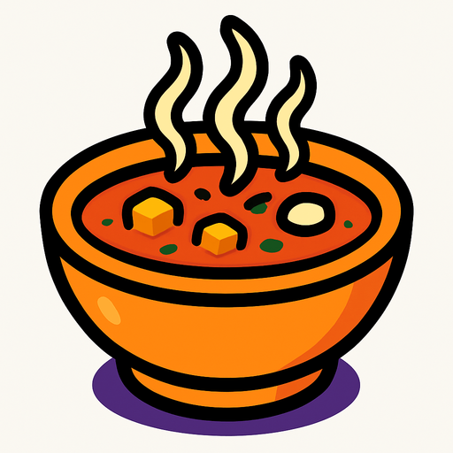 Soupe.
In-Game asset.  2d.  High contrast.  No shadows