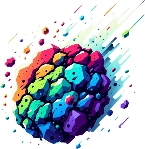 asteroid falling diffrent colors
Single Game Texture.  In-Game asset.  High contrast. No Background
