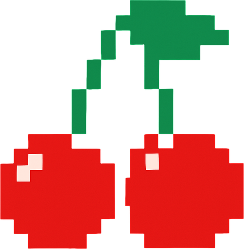 Pacman cherry.
In-Game asset.  2d.  High contrast.  No shadows