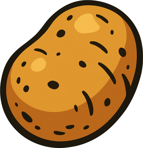 Potato.
In-Game asset.  2d.  High contrast.  No shadows
