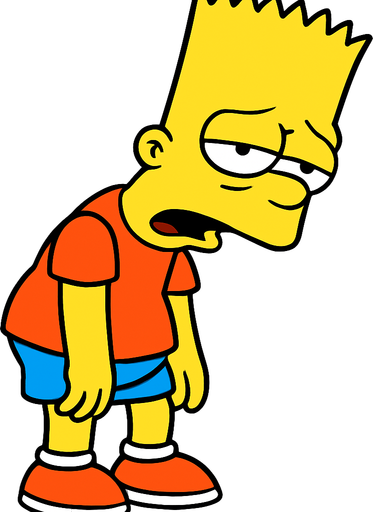 Bart is tired.
In-Game asset.  2d.  High contrast.  No shadows