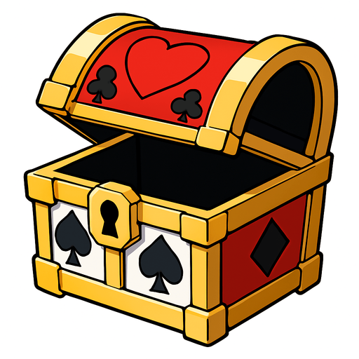 This chest with the top open and nothing inside.