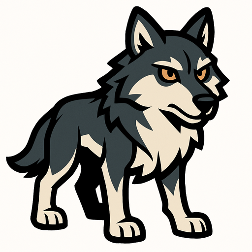 Wolf.
In-Game asset.  2d.  High contrast.  No shadows