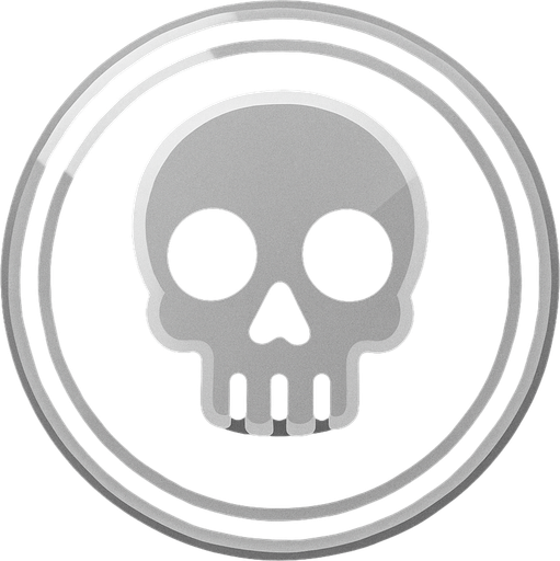 bir düğme ama içinde kurukafa .işareti olsun şeffaf.
In-Game asset.  2d.  High contrast.  No shadows