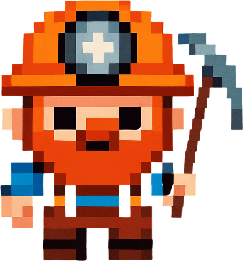 que el minero este mirando de frente y llendo de frente