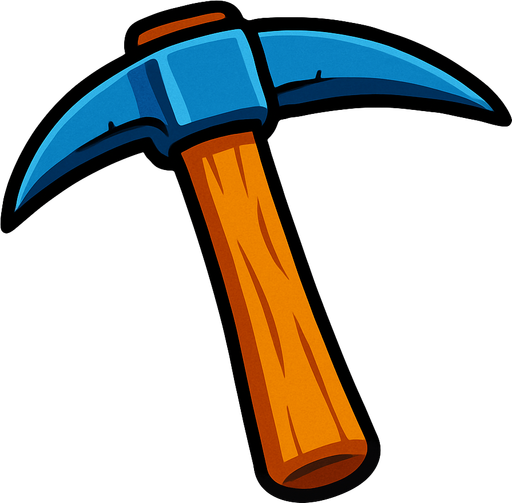 Cartoonish mining pick.
In-Game asset.  2d.  High contrast.  No shadows