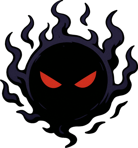 roh jahat berbentuk orb gelap.
In-Game asset.  2d.  High contrast.  No shadows