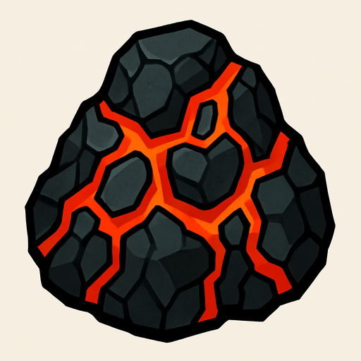 Stone volcanic.
In-Game asset.  2d.  High contrast.  No shadows