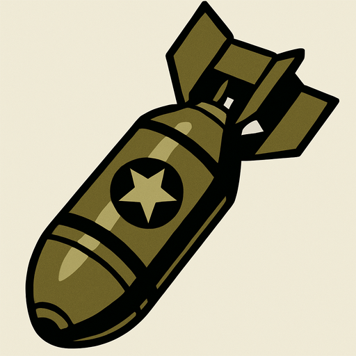 WW2 bomb.
In-Game asset.  2d.  High contrast.  No shadows