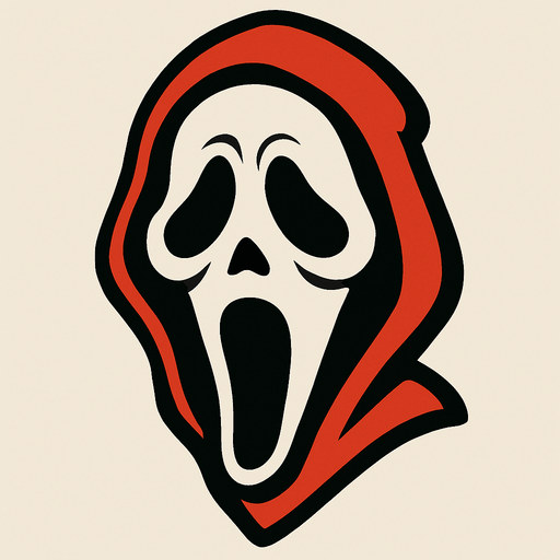 scream (horror movie) face.
In-Game asset.  2d.  High contrast.  No shadows