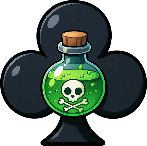 Just the club from this picture with a small bubbling green vial of poison in the center of it. Anime style.