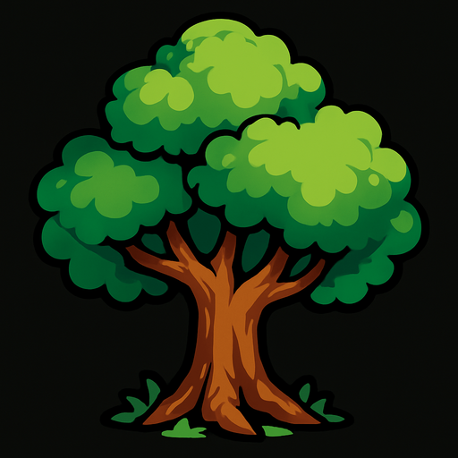 Tree.
In-Game asset.  2d.  High contrast.  No shadows