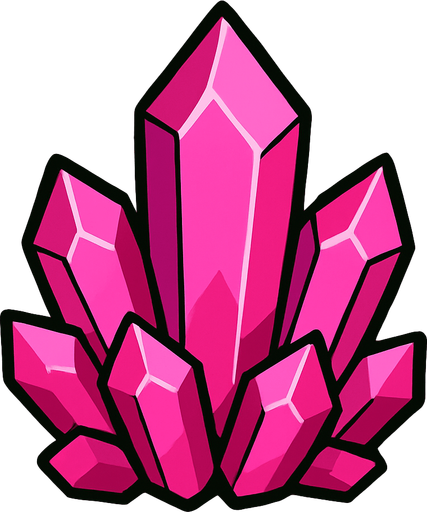 Pack of crystals, pink color
In-Game asset.  2d.  High contrast.  No shadows