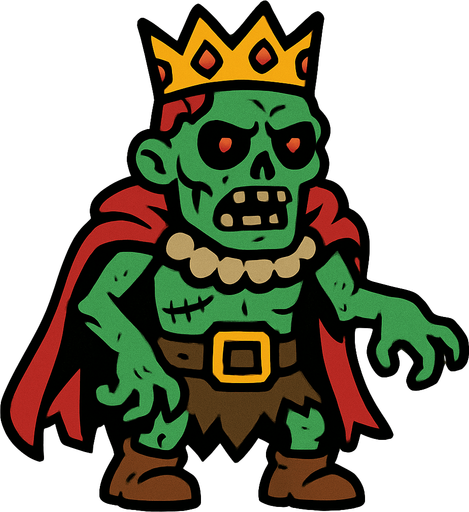 Kral Zombi 2 boyutlu.
In-Game asset.  2d.  High contrast.  No shadows