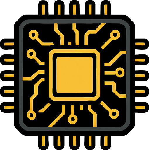 computer chip.
In-Game asset.  2d.  High contrast.  No shadows