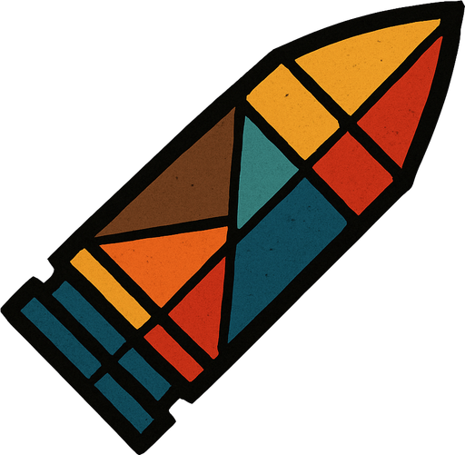 kübizm tarzında düz bir mermi.
In-Game asset.  2d.  High contrast.  No shadows