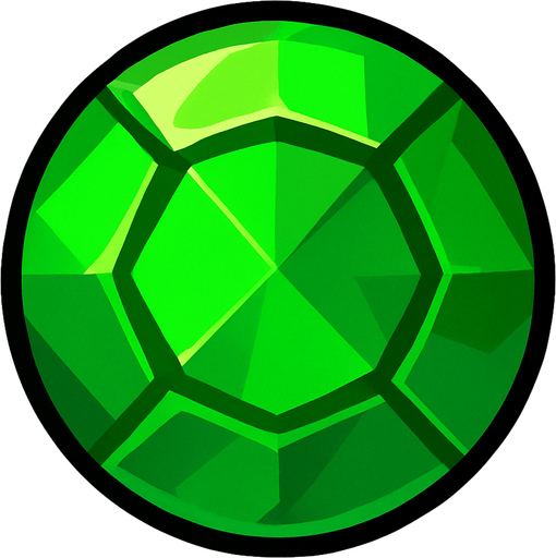 Green gem circle.
In-Game asset.  2d.  High contrast.  No shadows
