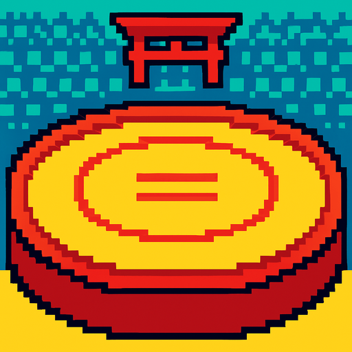arena de sumo de pixeles.
In-Game asset.  2d.  High contrast.  No shadows