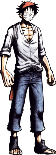 Replace the man with Monkey D. Luffy