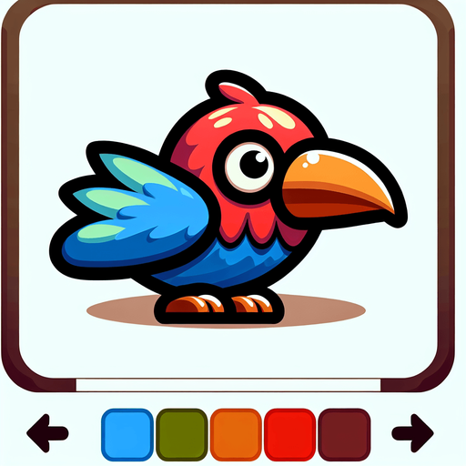 funny bird.
Single Game Texture. In-Game asset. 2d. Blank background. High contrast. No shadows.