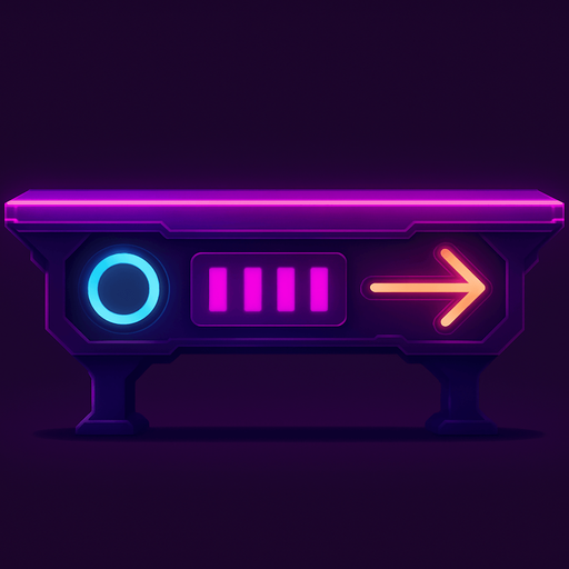 Neon cyberpunk futuristic glowing side-view 2d platformer style platform flat top