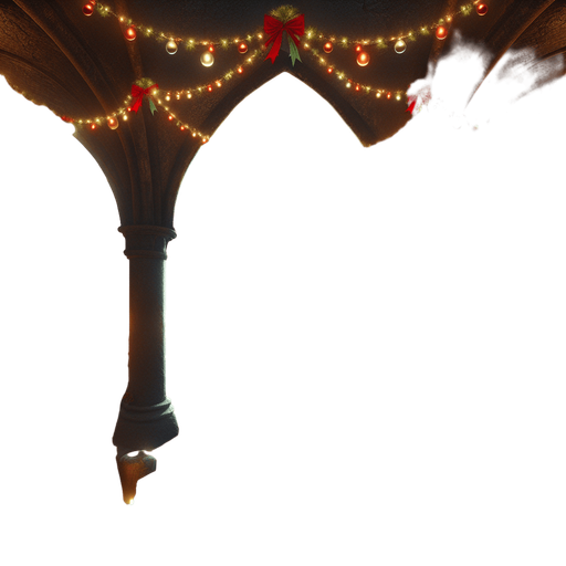 Eerie Christmas-inspired crypt room similar to a resident evil room
Single Game Texture. In-Game asset. 2d. Blank background. High contrast. No shadows.