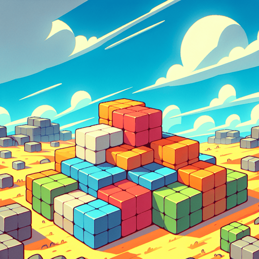 background image 2732 high x 2048 wide. high contrast, light cartoon image of colored stacked cubes. out in open fields. Single Game Texture. In-Game asset. 3d. High contrast. No shadows.
Single Game Texture. In-Game asset. 2d. Blank background. High contrast. No shadows.