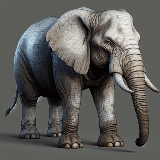 generate a elephant.
Single Game Texture.  In-Game asset.  2d.  Blank background.  High contrast.  No shadows