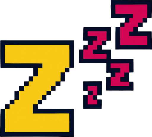 z de sueño pixelar.
In-Game asset.  2d.  High contrast.  No shadows