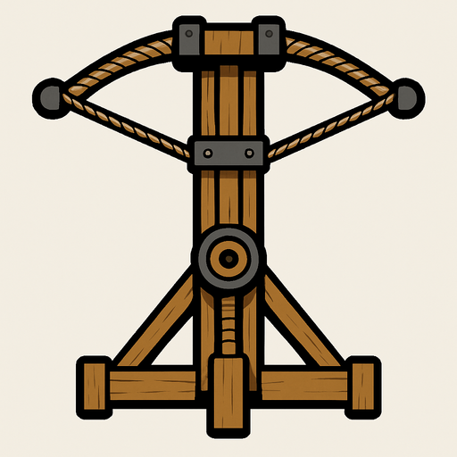 vertical top down balista medieval.
In-Game asset.  2d.  High contrast.  No shadows