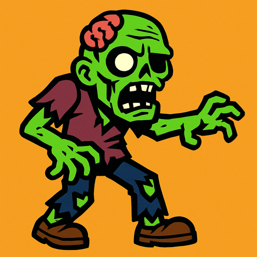 draw me zombie enemie.
In-Game asset.  2d.  High contrast.  No shadows