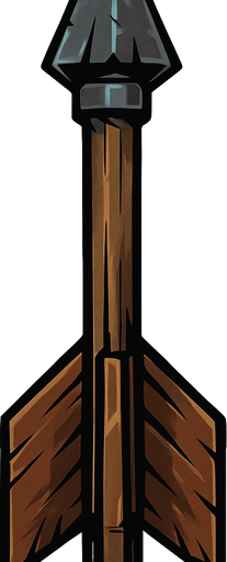 big balista arrow  vertical imagw.
In-Game asset.  2d.  High contrast.  No shadows