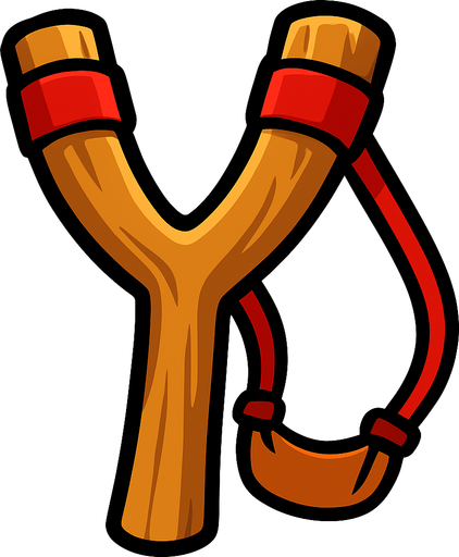 Angry birds slingshot.
In-Game asset.  2d.  High contrast.  No shadows