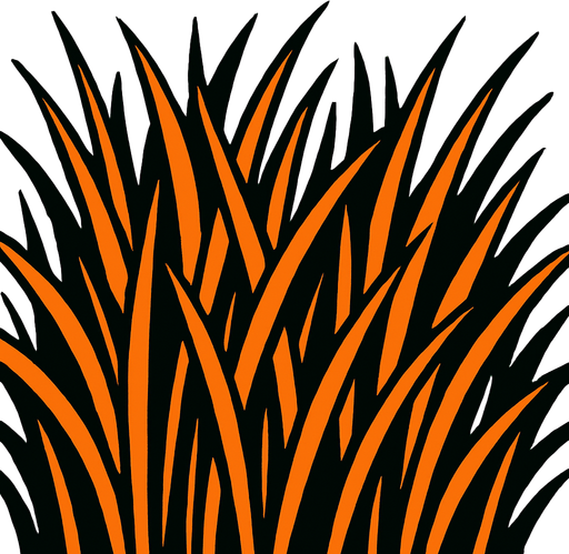 Make a image that were a crop on grass.
2d.  High contrast.  No shadows