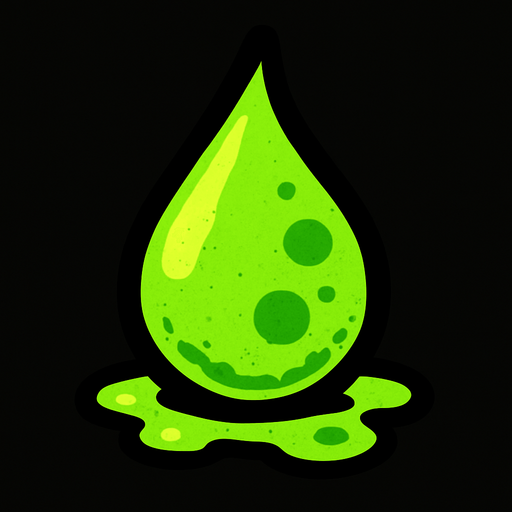 gota de acido.
In-Game asset.  2d.  High contrast.  No shadows
