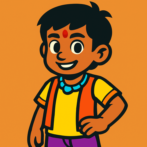 indian young boy character.
In-Game asset.  2d.  High contrast.  No shadows