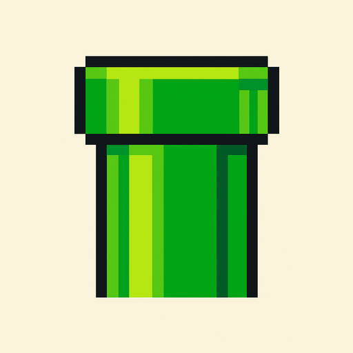 pixel art pipe.
In-Game asset.  2d.  High contrast.  No shadows