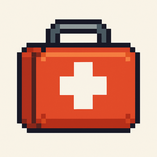 medkit pixel art.
In-Game asset.  2d.  High contrast.  No shadows