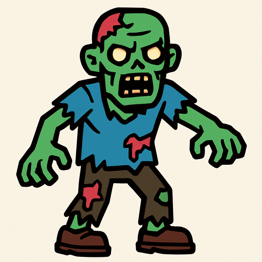 Zombie.
In-Game asset.  High contrast.  No shadows