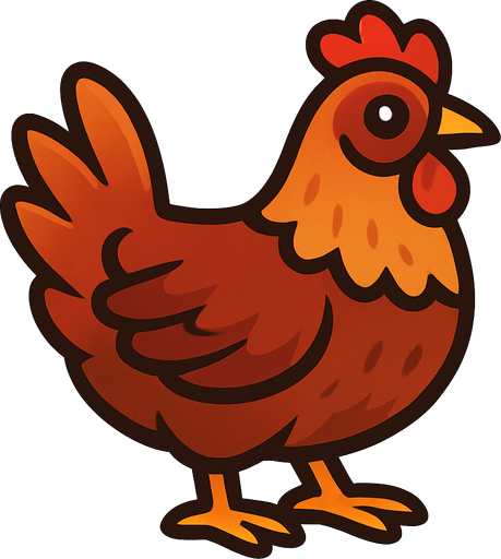 Chicken.
In-Game asset.  2d.  High contrast.  No shadows