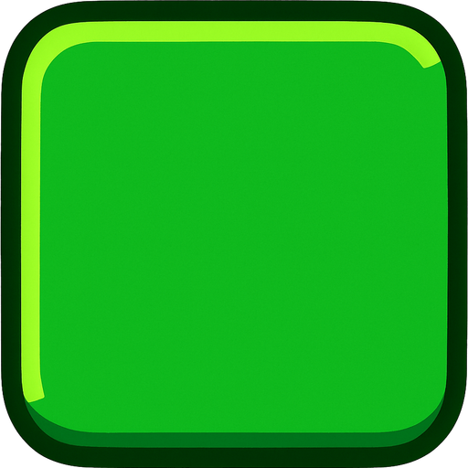 Green block with curved edges.
In-Game asset.  2d.  High contrast.  No shadows