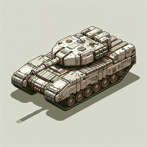 top down scifi image military slugish tank.
Single Game Texture.  In-Game asset.  2d.  Blank background.  High contrast.  No shadows