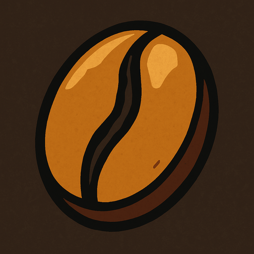 espresso bean.
In-Game asset.  2d.  High contrast.  No shadows