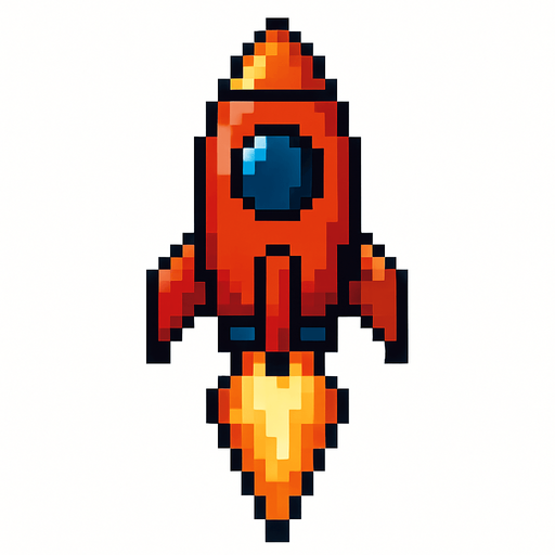 coete de pixeles.
In-Game asset.  2d.  High contrast.  No shadows