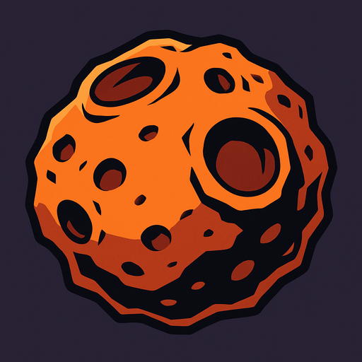 Asteroid.
In-Game asset.  2d.  High contrast.  No shadows