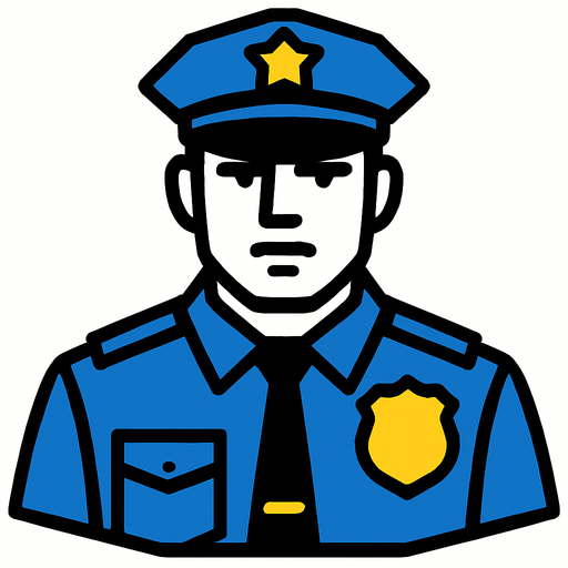 police.
In-Game asset.  2d.  High contrast.  No shadows